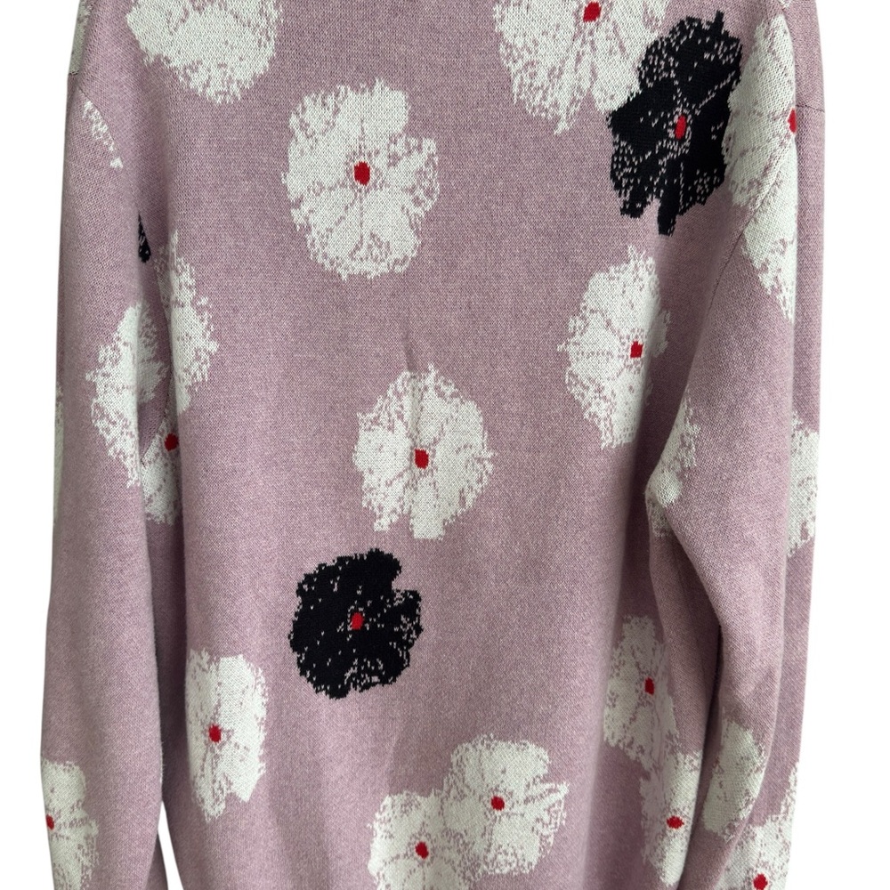 ❤️ Saturdays NYC Kang Moon Flower Sweater XL Purple Cotton Cashmere Blend - Picture 5 of 7